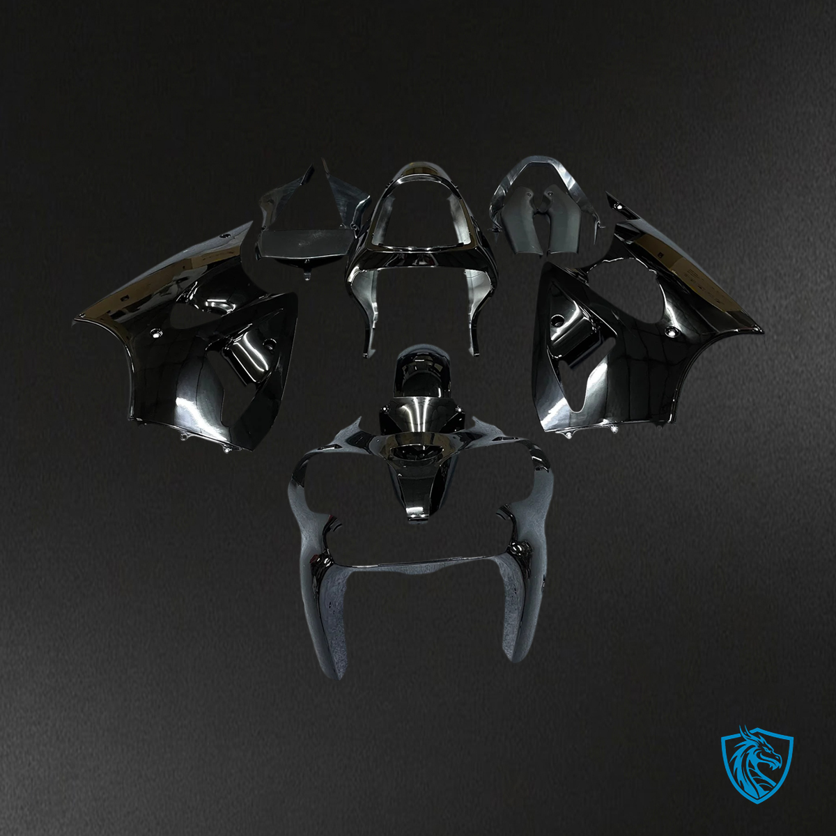 Kawasaki Zx6R (2000-2002) Black Fairing - Kit