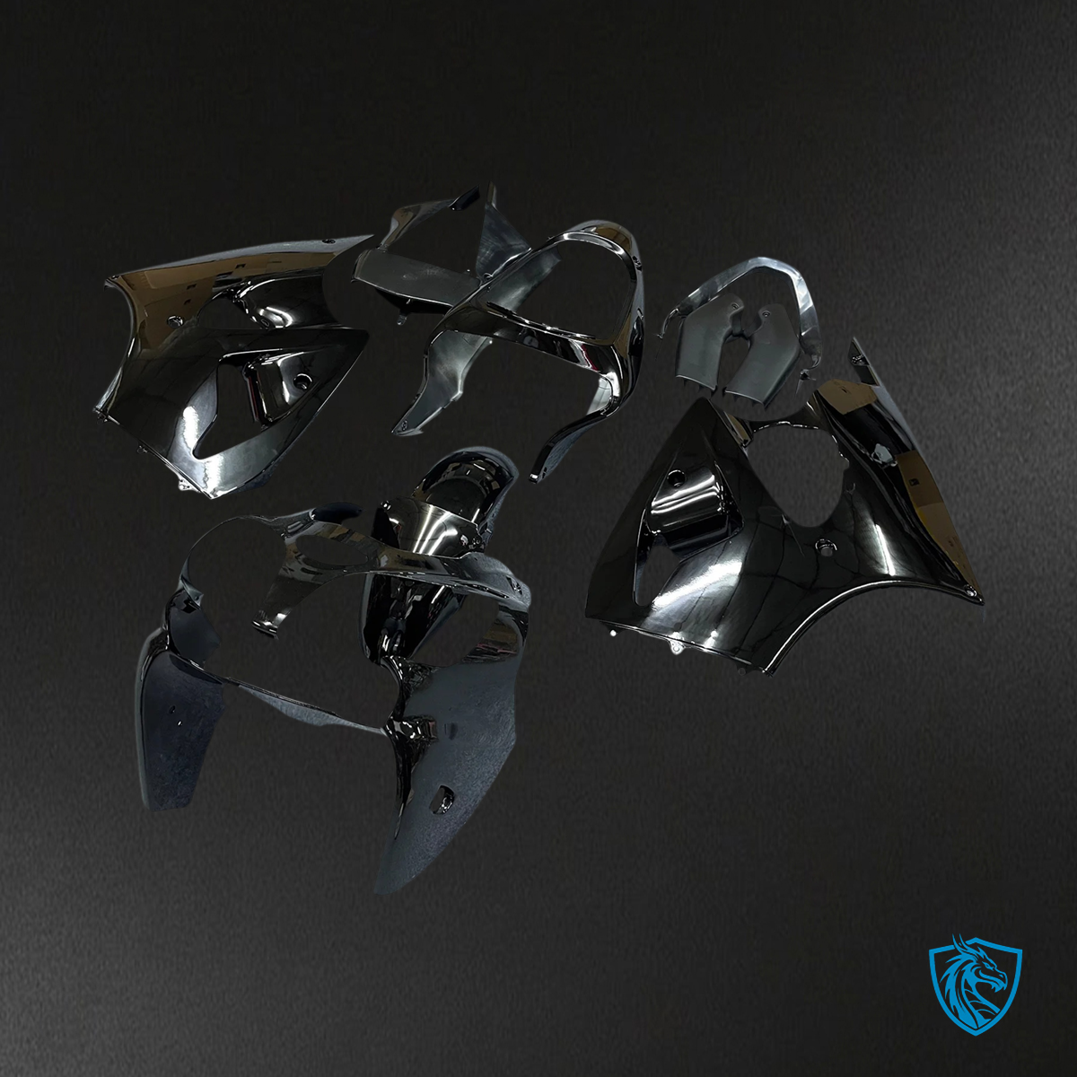 Kawasaki Zx6R (2000-2002) Black Fairing - Kit