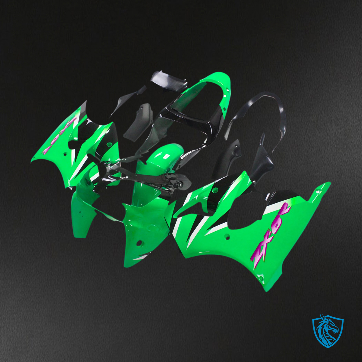 Kawasaki Zx6R (2000-2002) Green Fairing - Kit