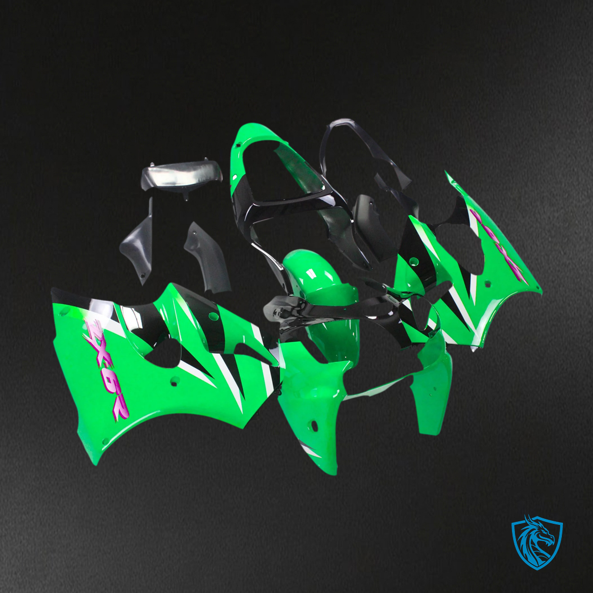 Kawasaki Zx6R (2000-2002) Green Fairing - Kit
