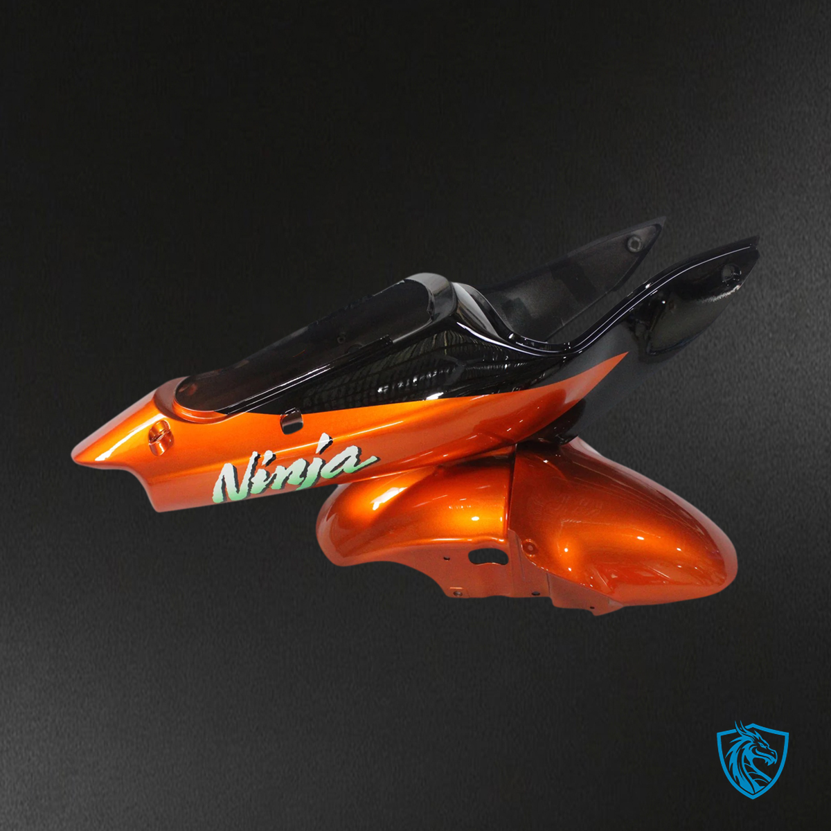 Kawasaki Zx6R (2000-2002) Orange & Black Fairing - Kit