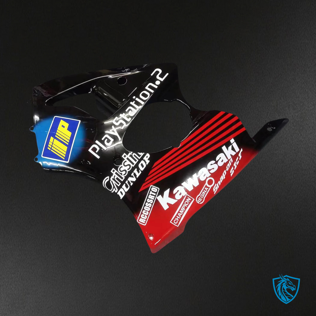 Kawasaki Zx6R (2000-2002) Black Blue & Red Fairing - Kit