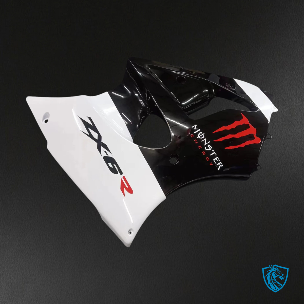 Kawasaki Zx6R (2000-2002) White & Black Fairing - Kit