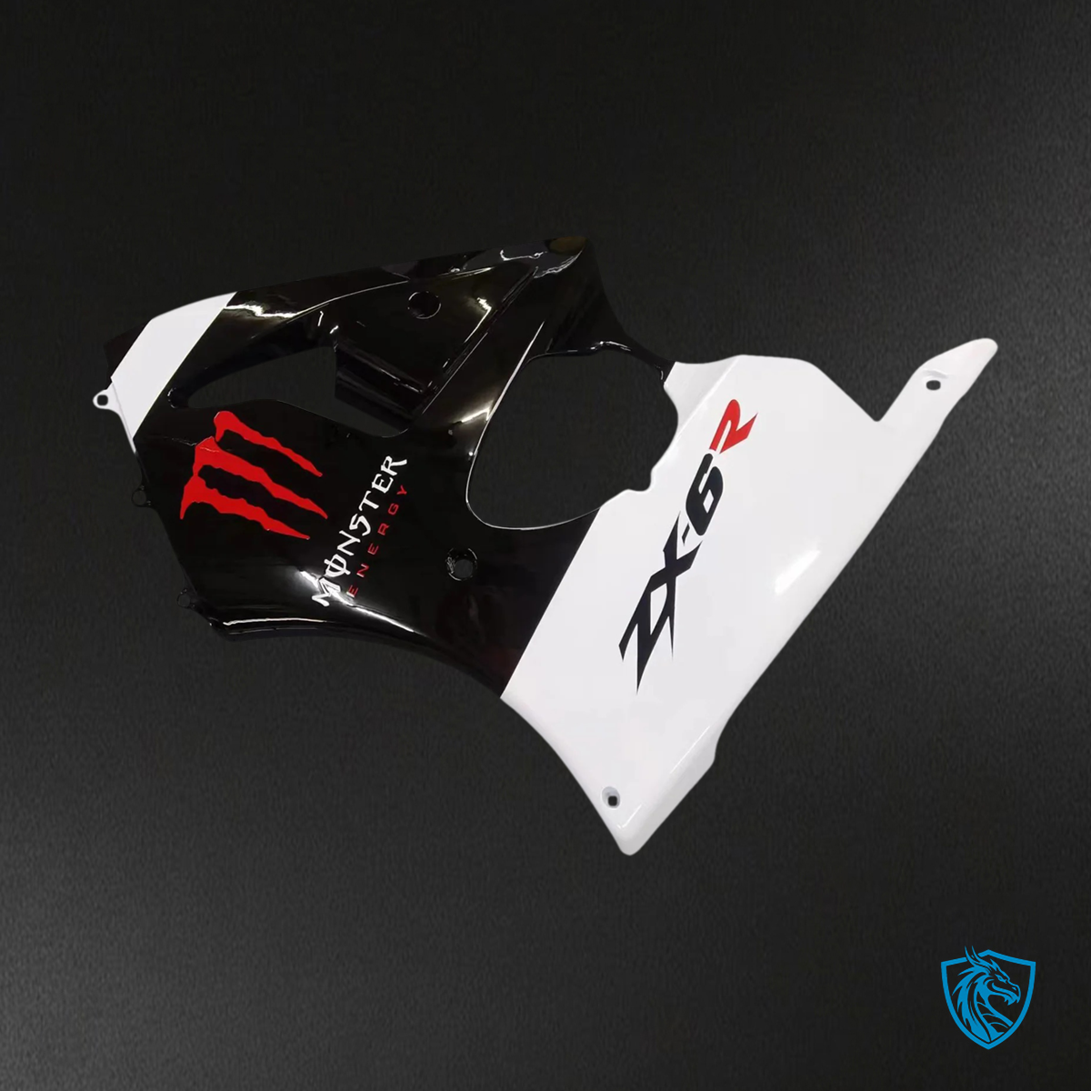 Kawasaki Zx6R (2000-2002) White & Black Fairing - Kit