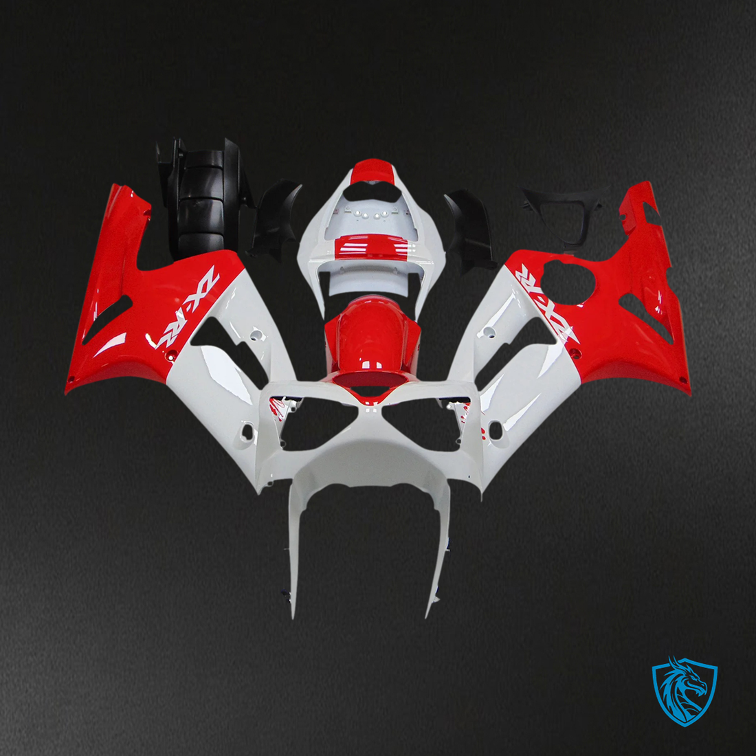 Kawasaki Zx6R (2003-2004) Red & White Fairing - Kit