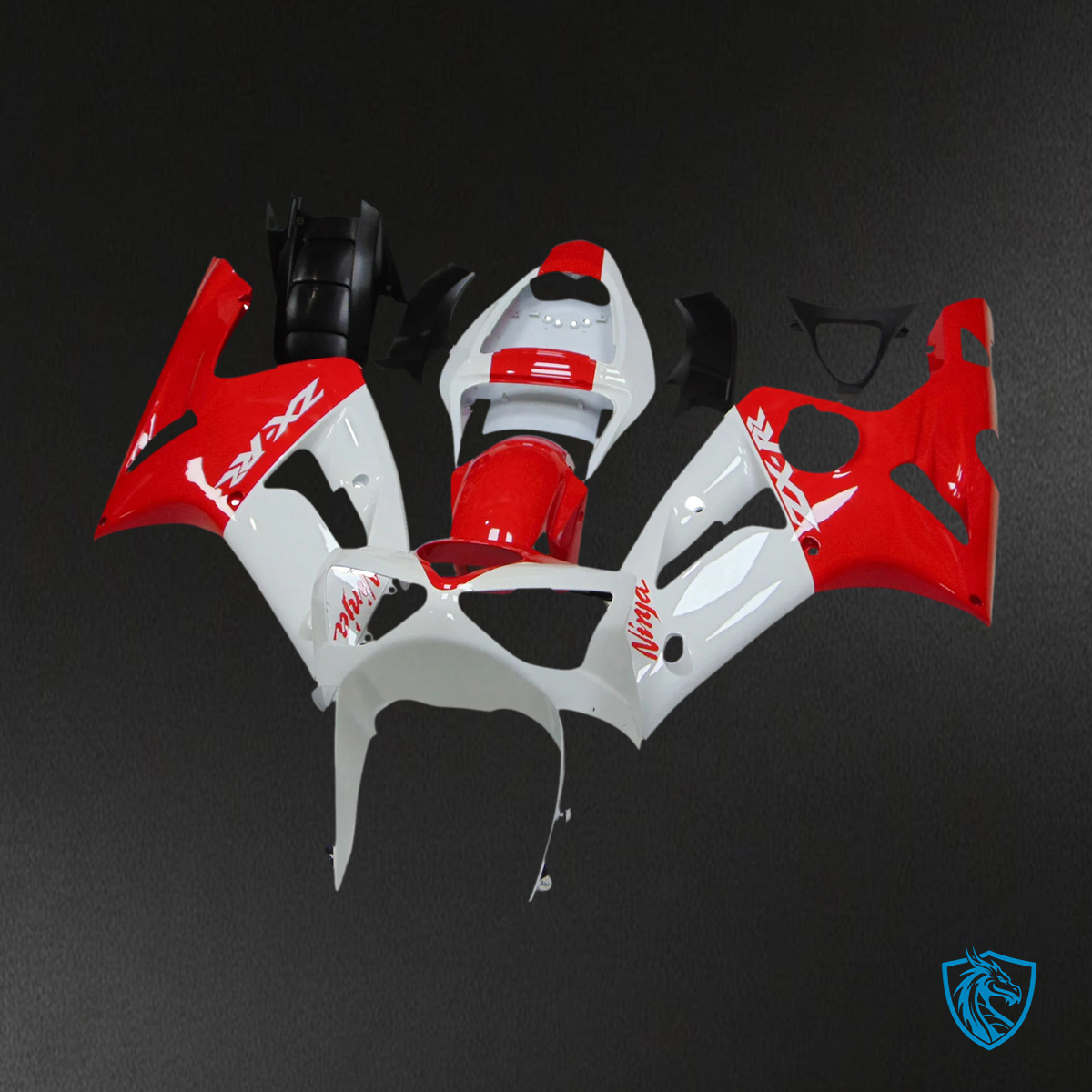 Kawasaki Zx6R (2003-2004) Red & White Fairing - Kit