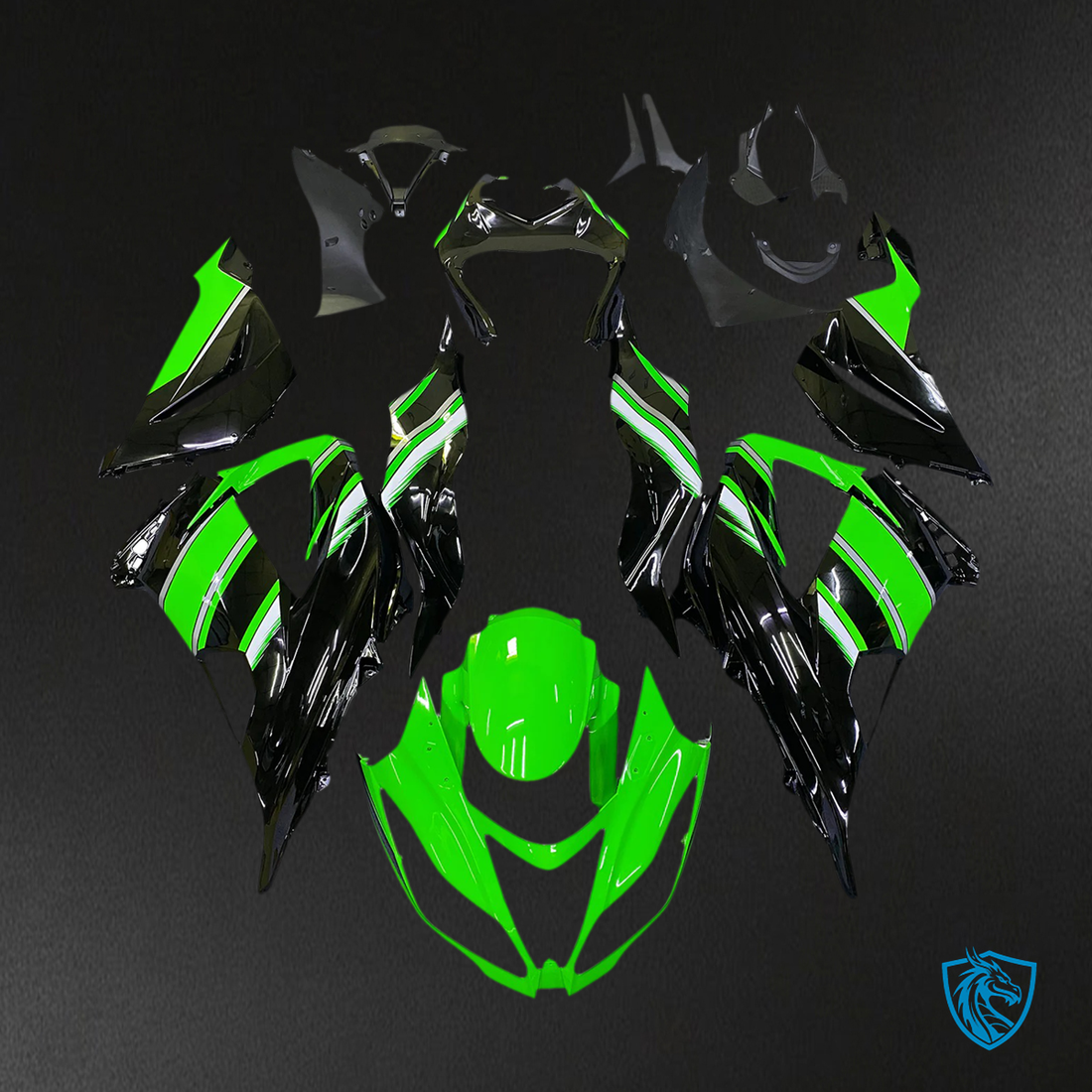 Kawasaki Zx6R (2013-2018) Green - Fairing Kit