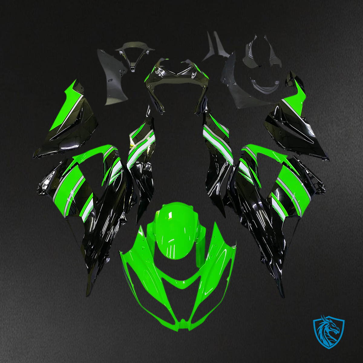 Kawasaki Zx6R (2013-2018) Green - Fairing Kit