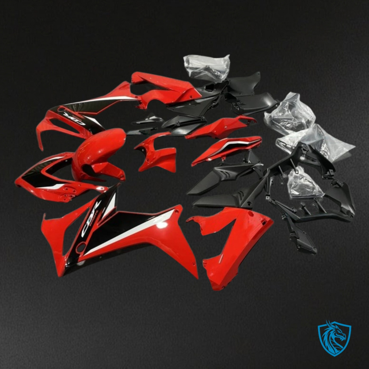 Honda CBR650R (2019-2020) Gloss Red, White & Black Fairings Kit - Aftermarket ABS Bodywork