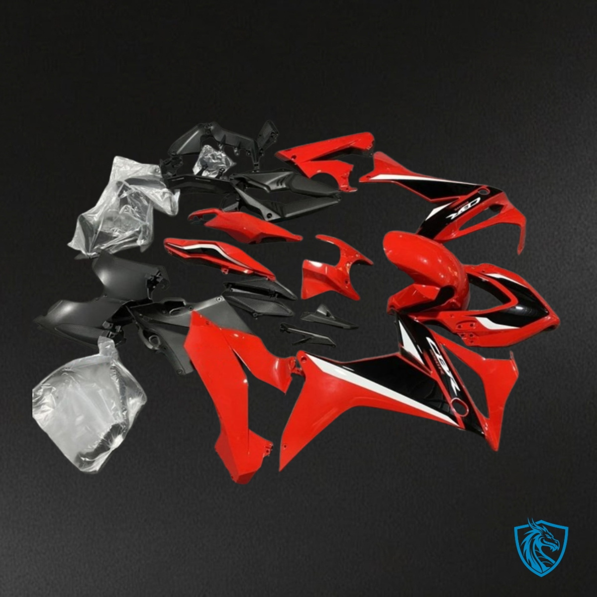 Honda CBR650R (2019-2020) Gloss Red, White & Black Fairings Kit - Aftermarket ABS Bodywork