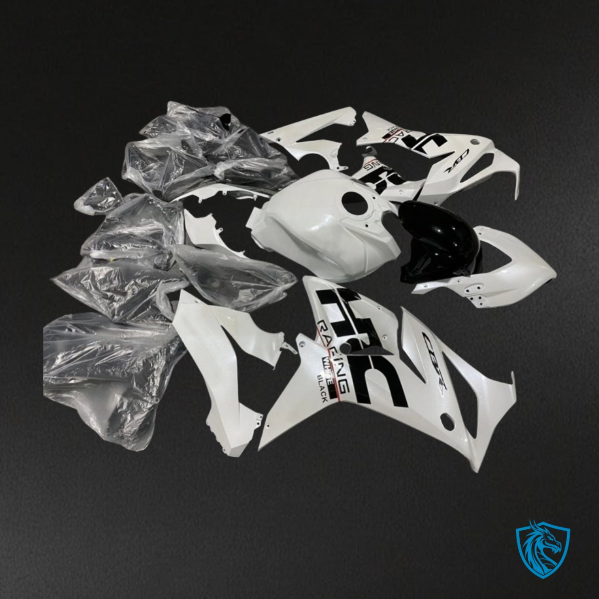 Honda CBR650R (2019-2020) Gloss White & Black - Custom ABS Fairing Kit