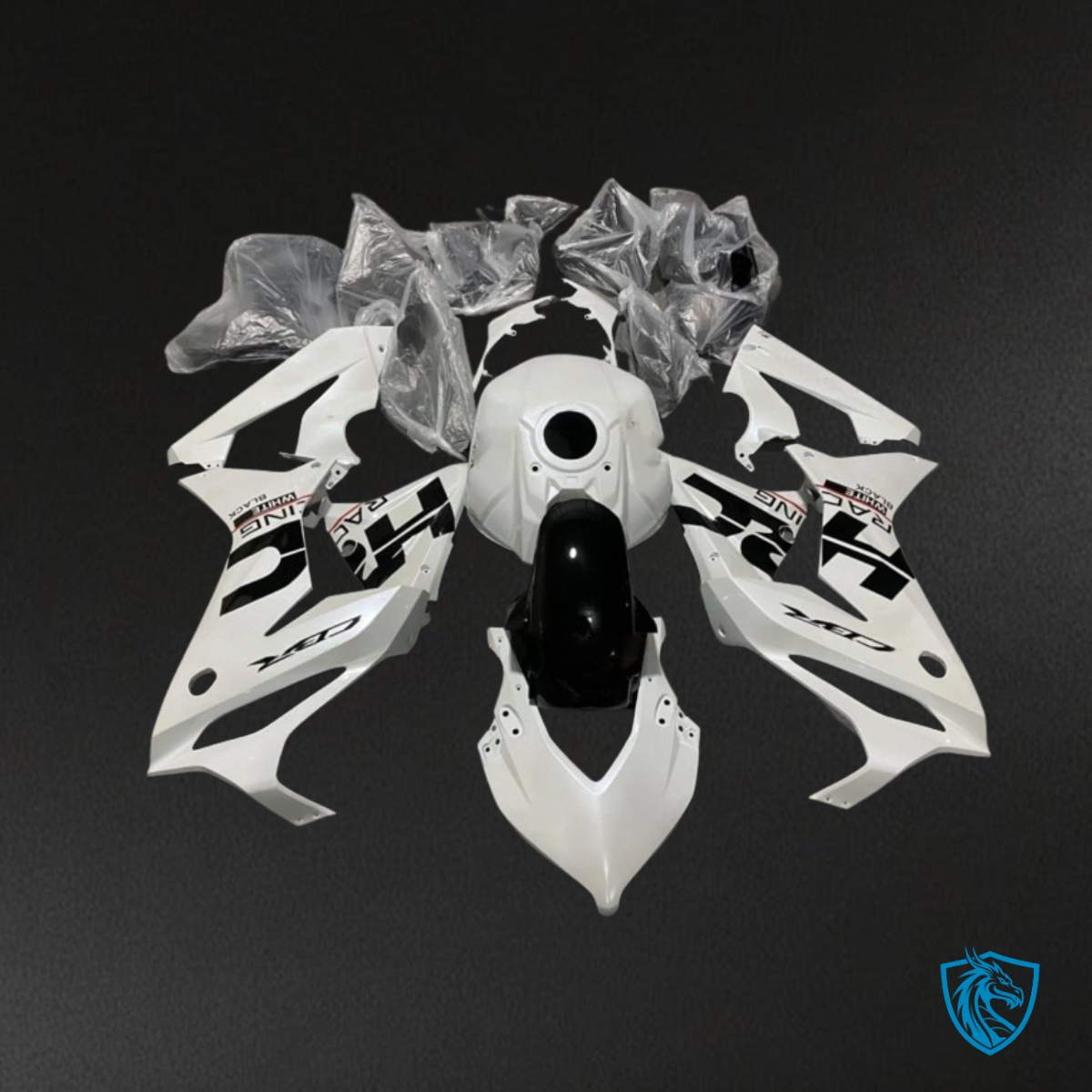 Honda CBR650R (2019-2020) Gloss White & Black - Custom ABS Fairing Kit