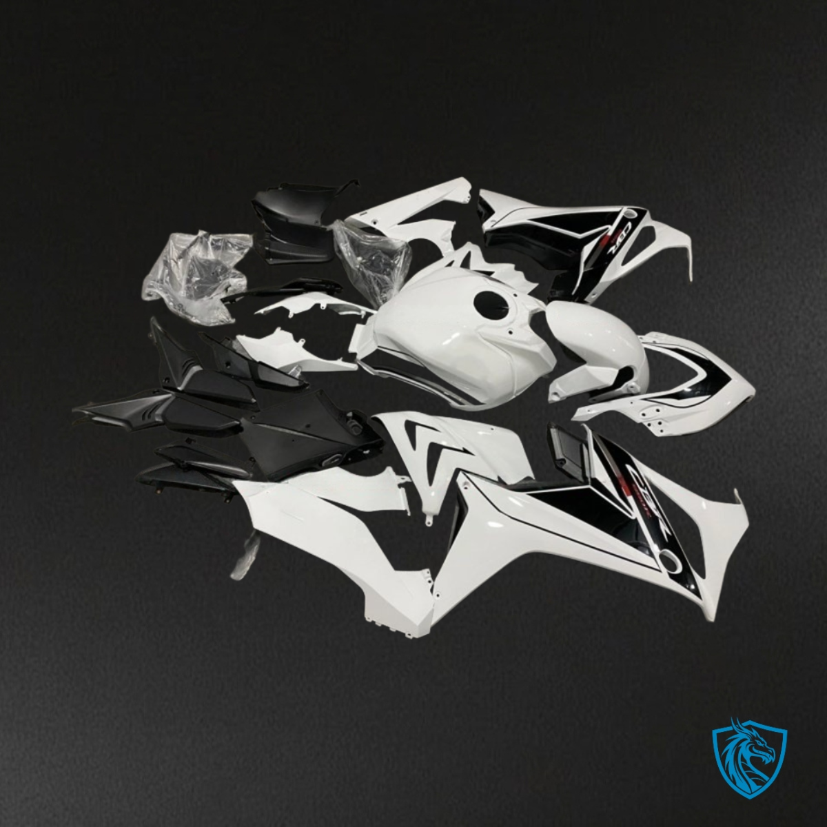 Honda CBR650R (2019-2020) Gloss White & Black - Custom ABS Fairing Kit
