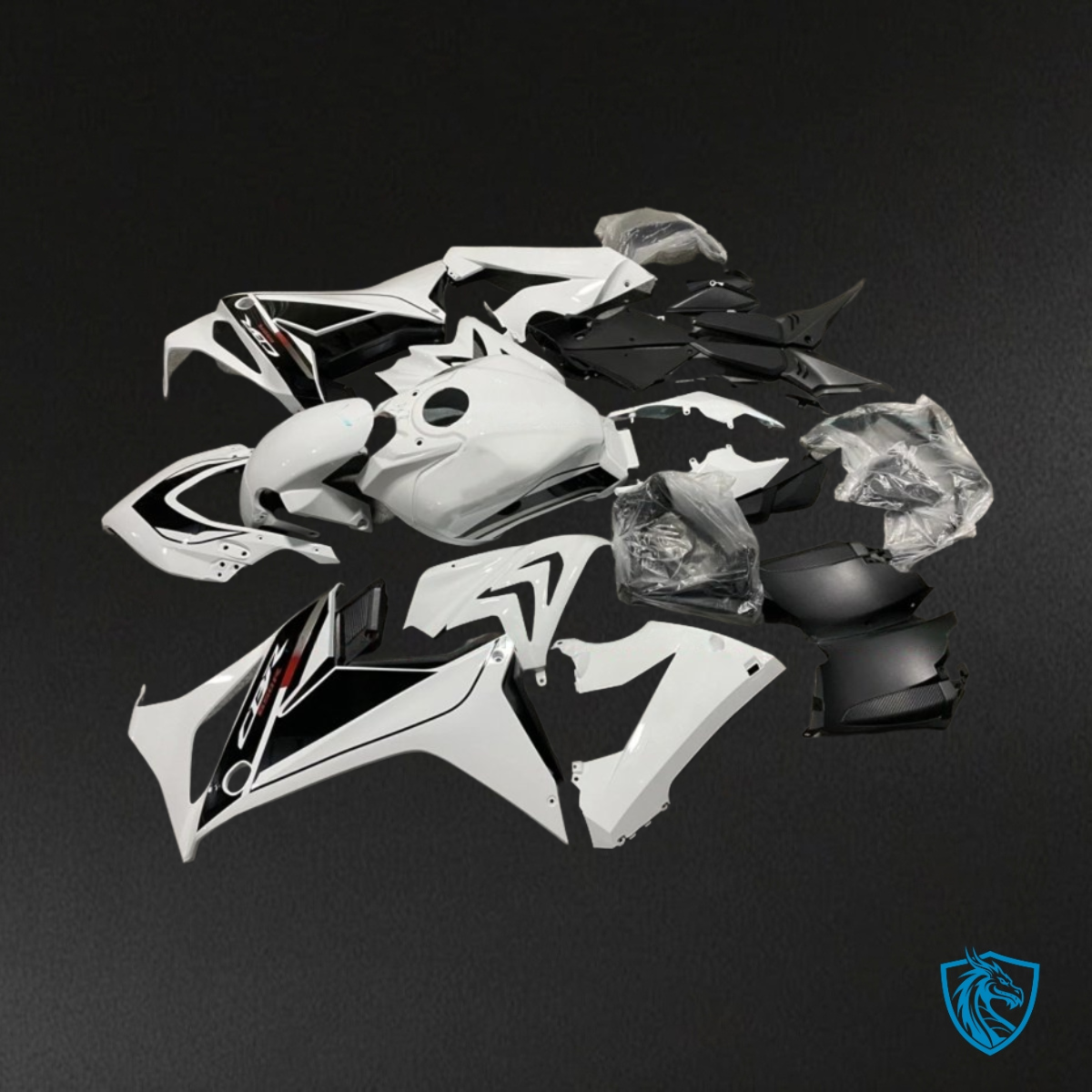 Honda CBR650R (2019-2020) Gloss White & Black - Custom ABS Fairing Kit