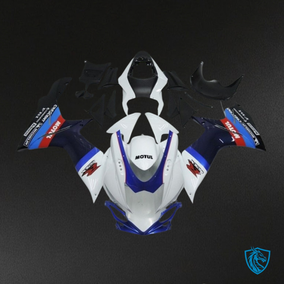 Suzuki GSXR600/750 (2011-2019) White & Blue Fairings Kit | ABS Bodywork
