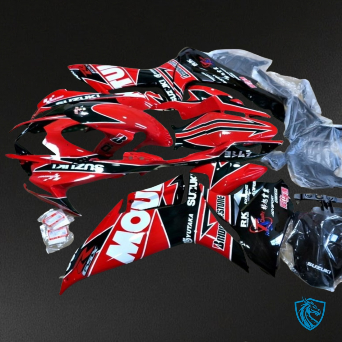 Suzuki GSXR600/750 (2011-2019) Black & Red Fairing Kit - Aftermarket ABS Bodywork