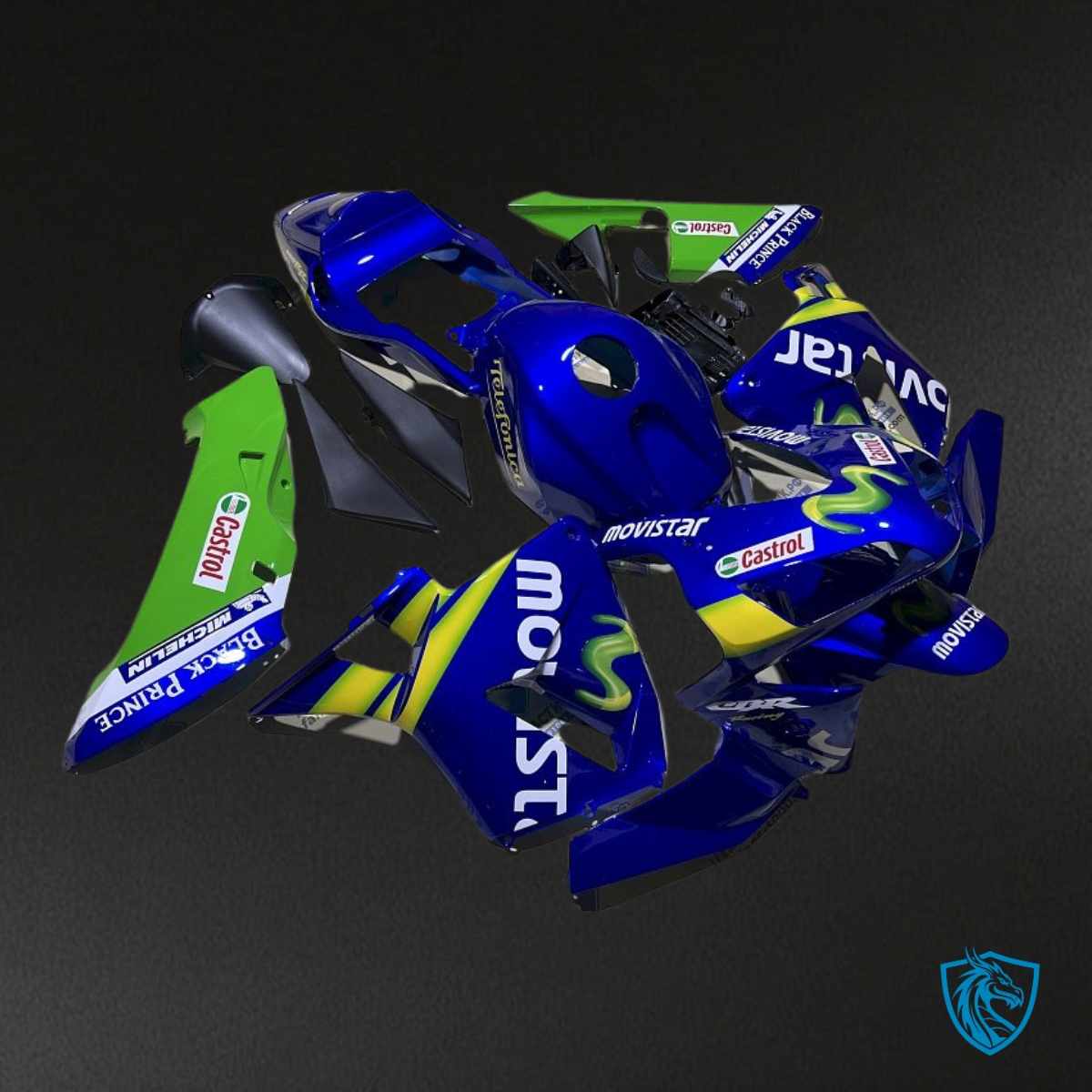 Honda CBR600RR (2003-2004) Blue & Green Movistar - MERGEment Motorcycle Fairings Kit