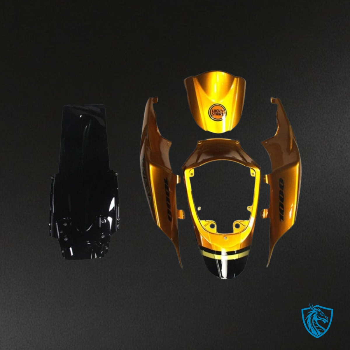 Suzuki GSXR1000 (2007-2008) Black & Orange Lucky Strike - MERGEment Motorcycle Fairings Kit