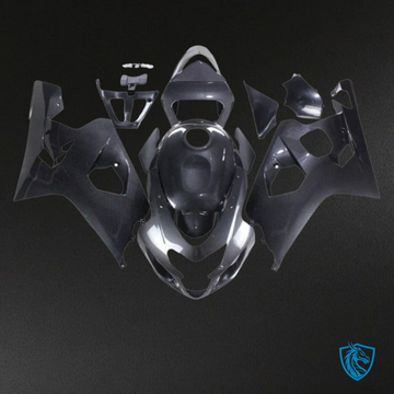 Suzuki GSXR600/750 (2004-2005) Black & Gray Carbon Fiber Fairing Kit - Aftermarket ABS Bodywork