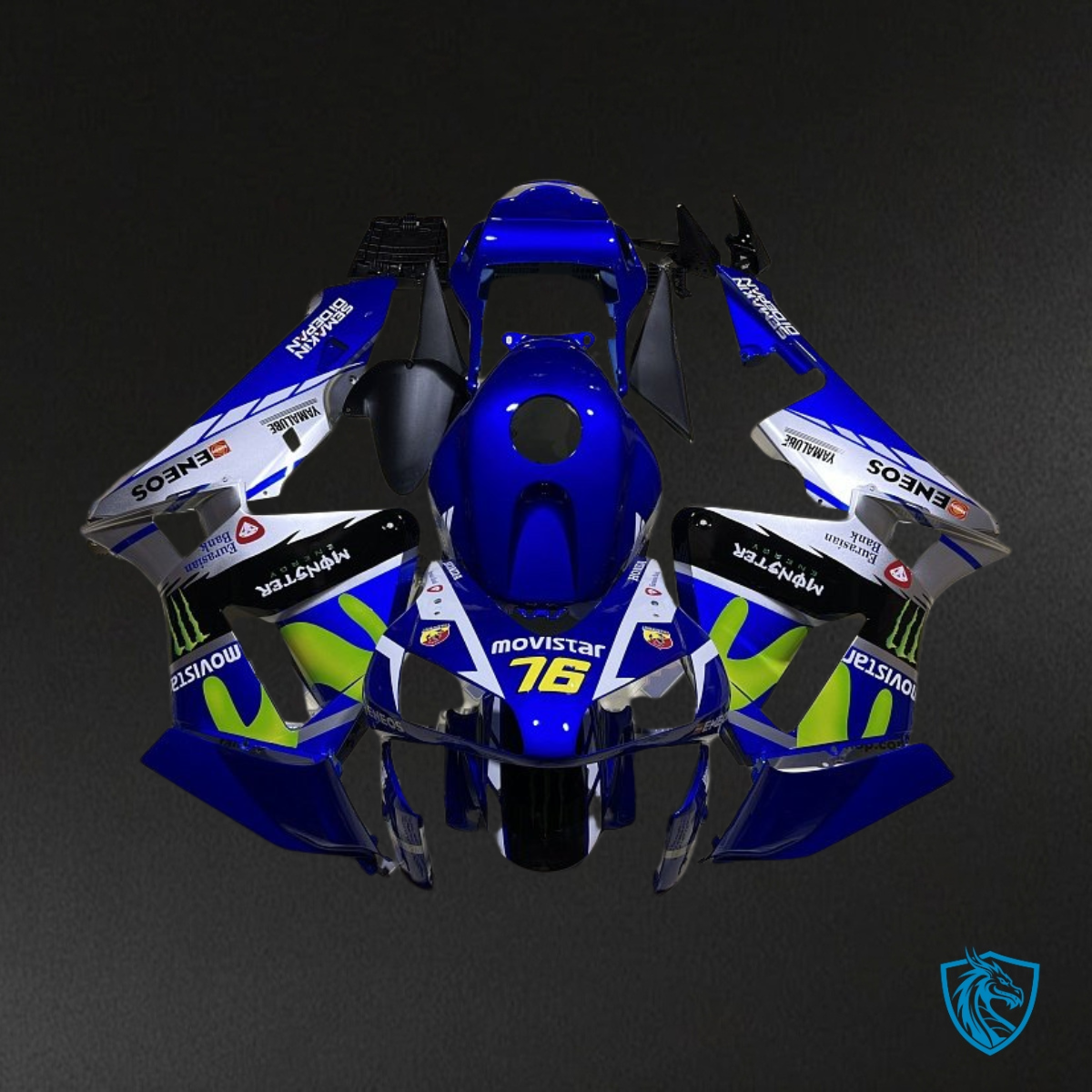 Honda CBR600RR (2003-2004) Glossy Blue & White Fairing Kit - Aftermarket ABS Bodywork