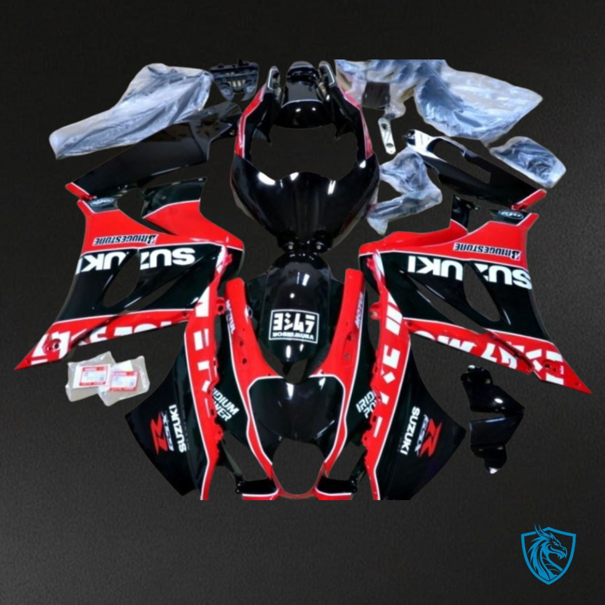 Suzuki GSXR1000 (2017-2020) Gloss Black & Red - MERGEment Motorcycle Fairings Kit