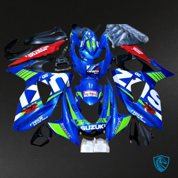 Suzuki GSXR1000 (2009-2016) Blue, White & Green - MERGEment Motorcycle Fairings Kit