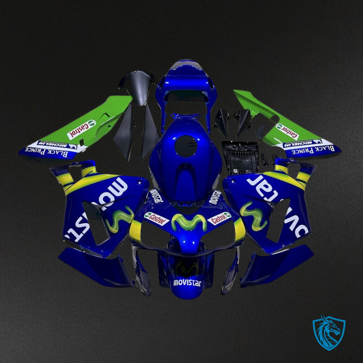 Honda CBR600RR (2003-2004) Blue & Green Movistar - MERGEment Motorcycle Fairings Kit