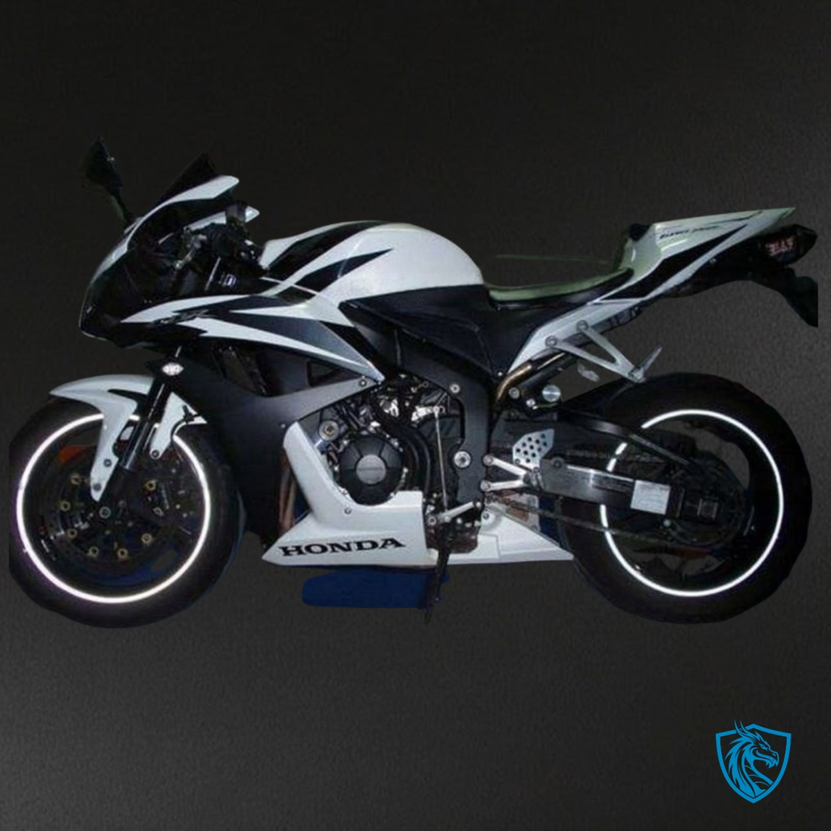 Honda CBR600RR (2007-2008) White & Glossy Black Fairing Kit | ABS Bodywork