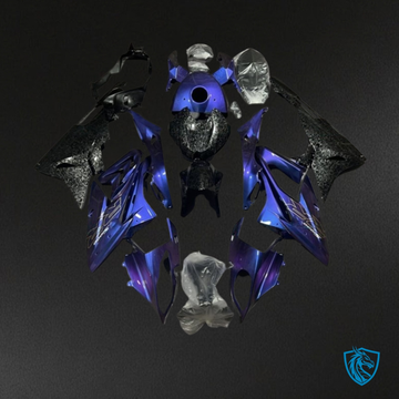 BMW S1000RR (2015-2018) Glossy Blue & Black Carbon Fabric Fairing Kit - Aftermarket ABS Bodywork