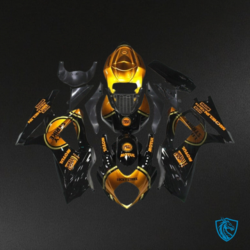 Suzuki GSXR1000 (2007-2008) Black & Orange Lucky Strike - MERGEment Motorcycle Fairings Kit