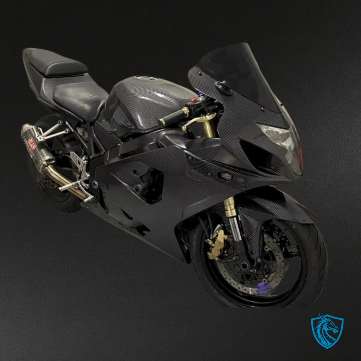 Suzuki GSXR600/750 (2004-2005) Black & Gray Carbon Fiber Fairing Kit - Aftermarket ABS Bodywork