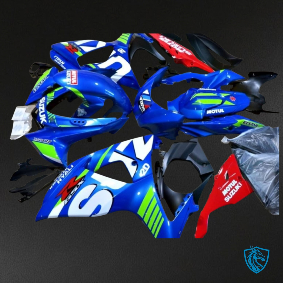 Suzuki GSXR1000 (2009-2016) Blue, White & Green - MERGEment Motorcycle Fairings Kit