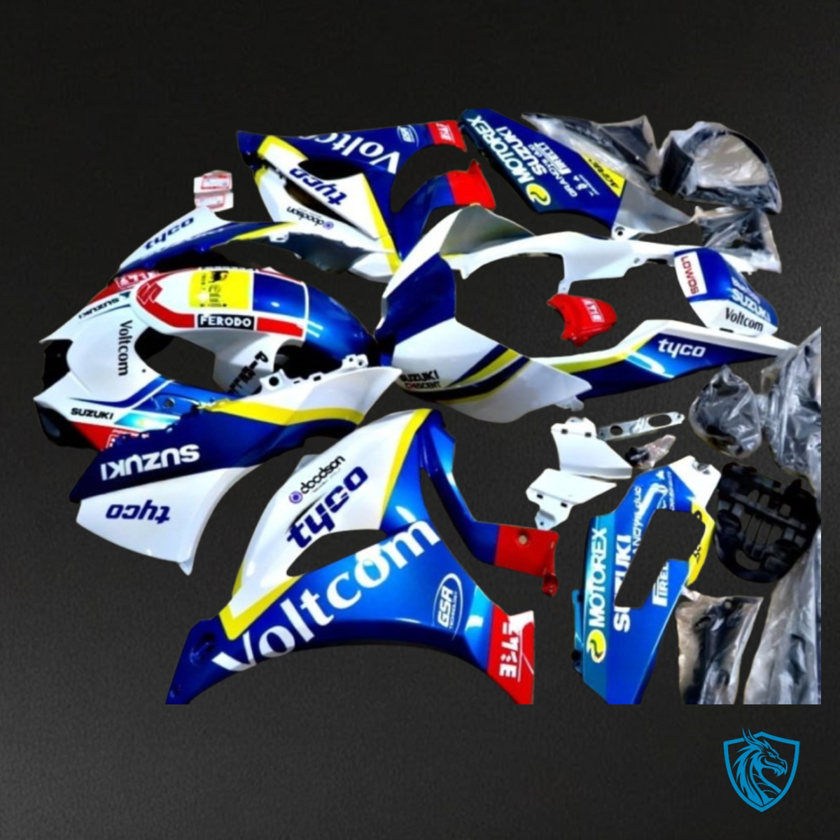 Suzuki GSXR1000 (2017-2020) White, Blue & Red Fairing Kit | ABS Bodywork