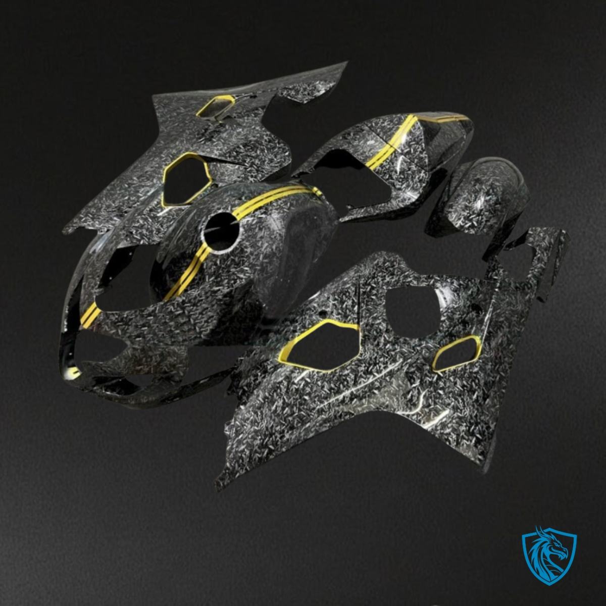 Suzuki GSXR600/750 (2004-2005) Black & Yellow Carbon Fiber Fairing Kit - Aftermarket ABS Bodywork