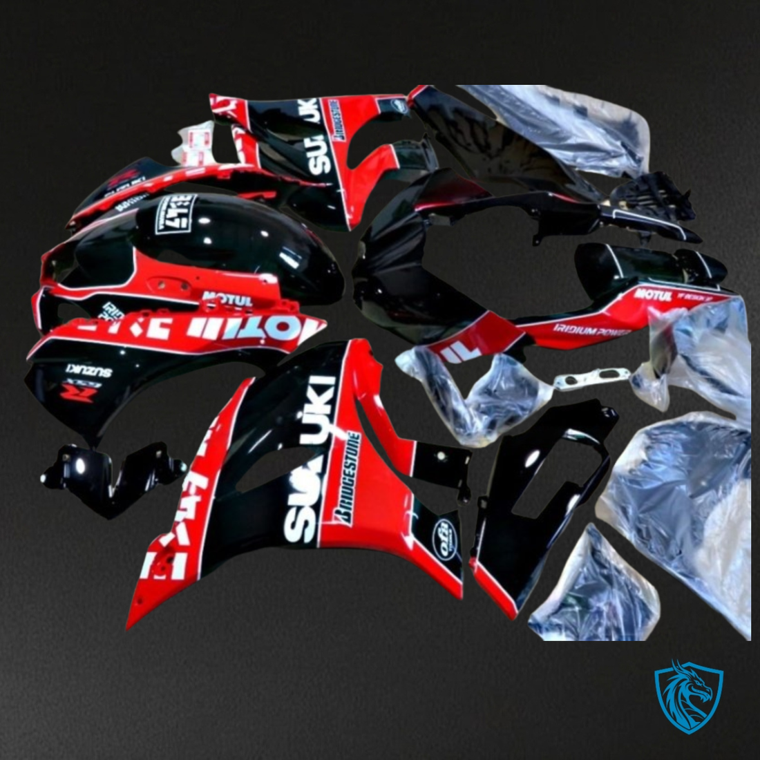 Suzuki GSXR1000 (2017-2020) Gloss Black & Red - MERGEment Motorcycle Fairings Kit