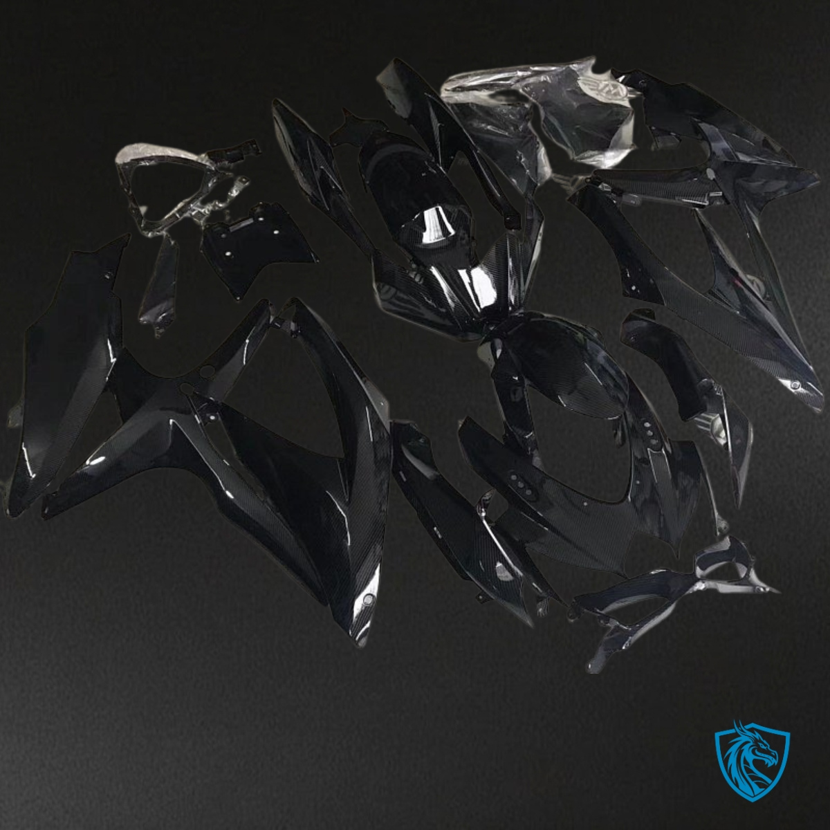 Suzuki GSXR600/750 (2008-2010) Glossy Black Carbon Fiber Fairings Kit | ABS Bodywork