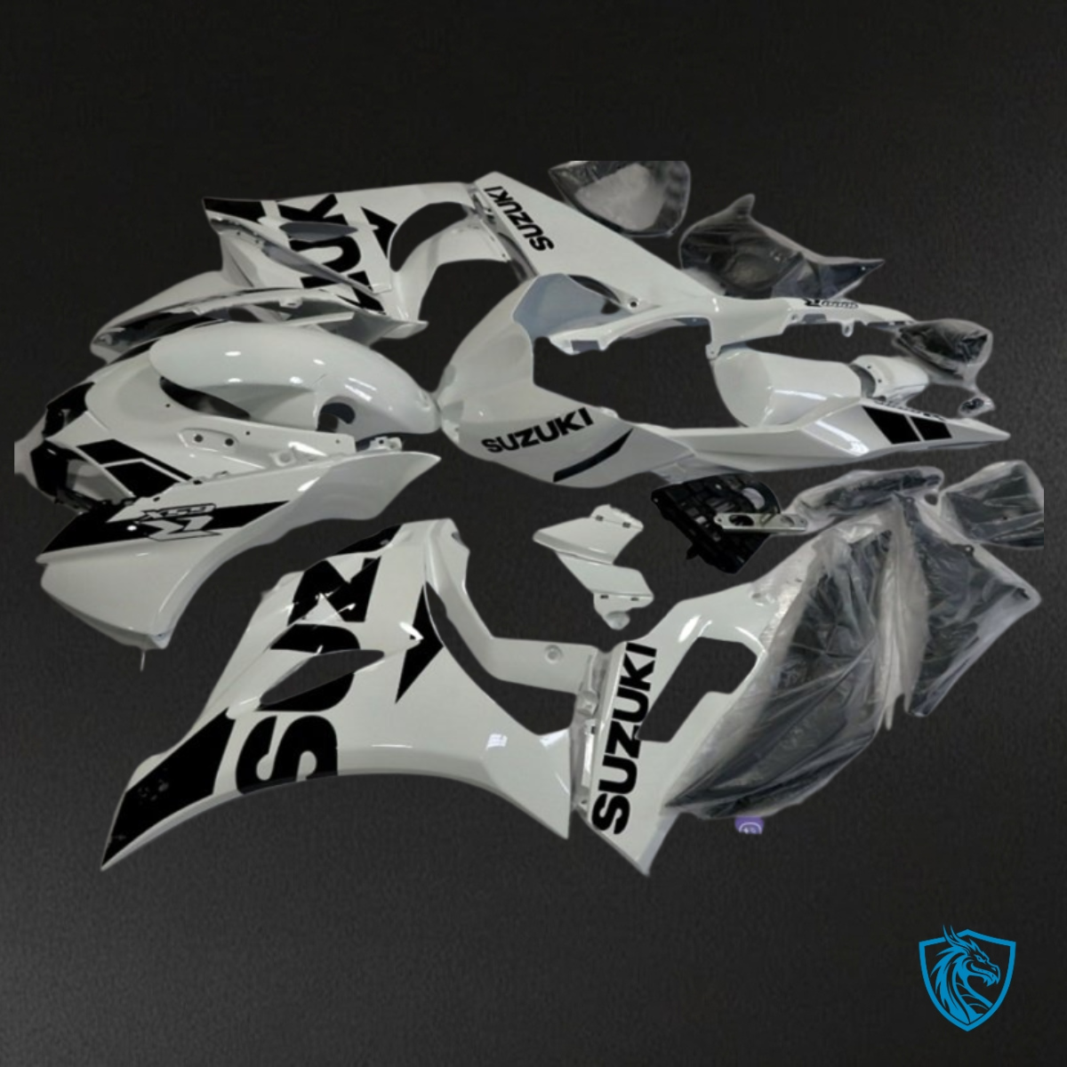 Suzuki GSXR1000 (2017-2020) Glossy White & Black Fairing Kit | ABS Bodywork