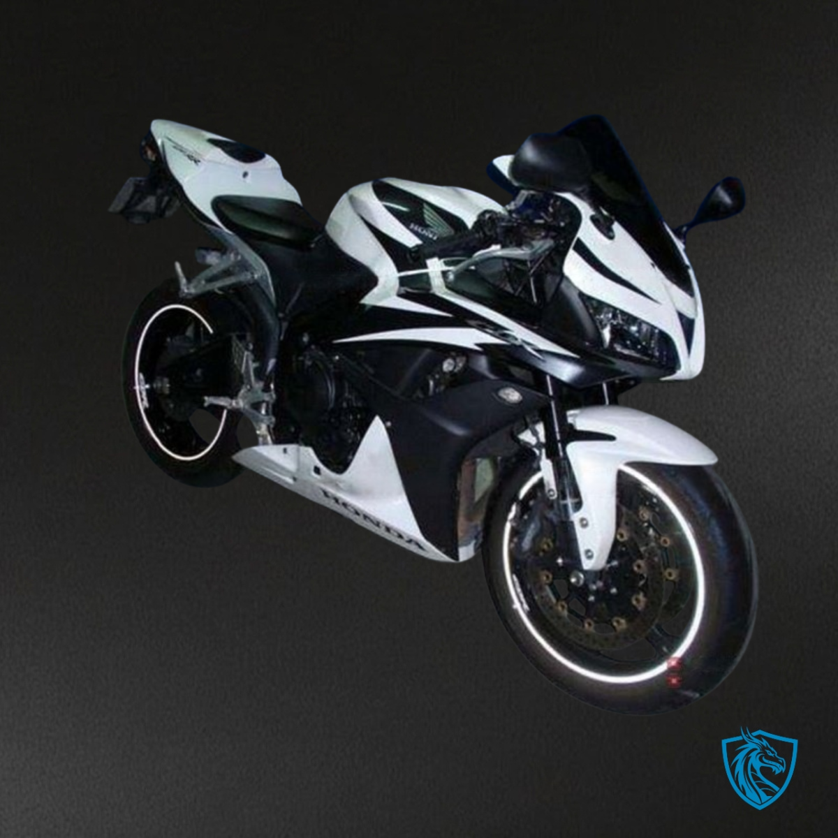 Honda CBR600RR (2007-2008) White & Glossy Black Fairing Kit | ABS Bodywork