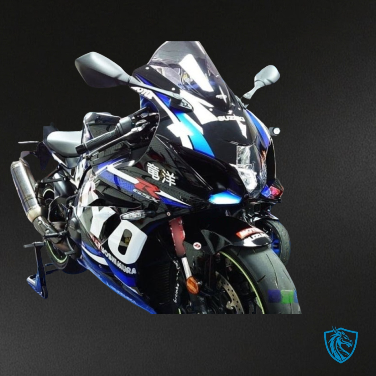 Suzuki GSXR1000 (2017-2020) Black & Blue Carbon Fiber Fairing Kit - Aftermarket ABS Bodywork