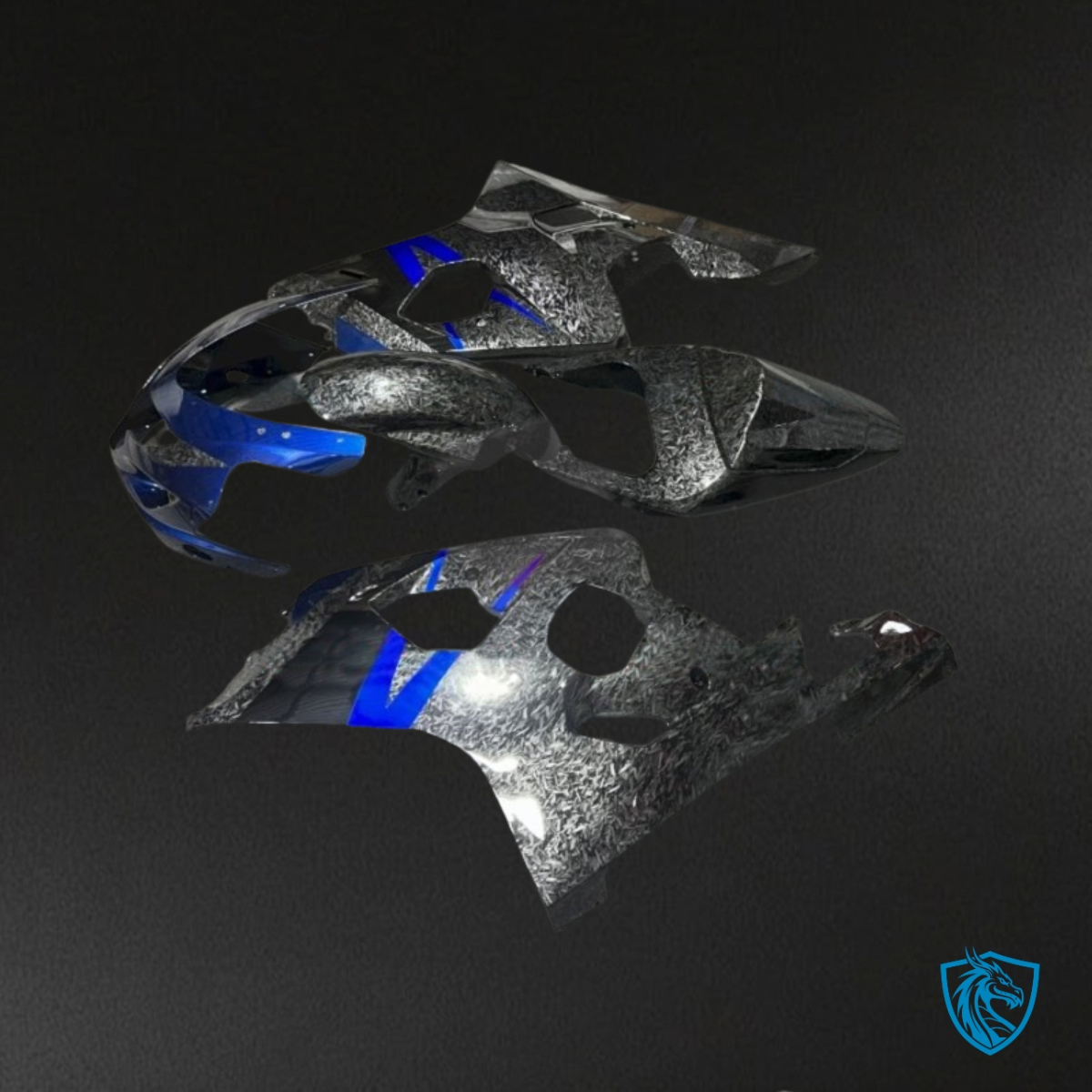 Suzuki GSXR600/750 (2004-2005) Black, Gray & Blue Carbon Fiber - Custom ABS Fairing Kit