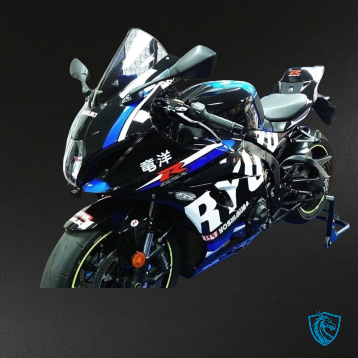 Suzuki GSXR1000 (2017-2020) Black & Blue Carbon Fiber Fairing Kit - Aftermarket ABS Bodywork