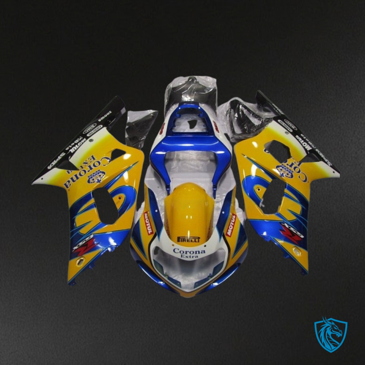 Suzuki GSXR600/750 (2001-2003) Yellow & Blue - MERGEment Motorcycle Fairings Kit