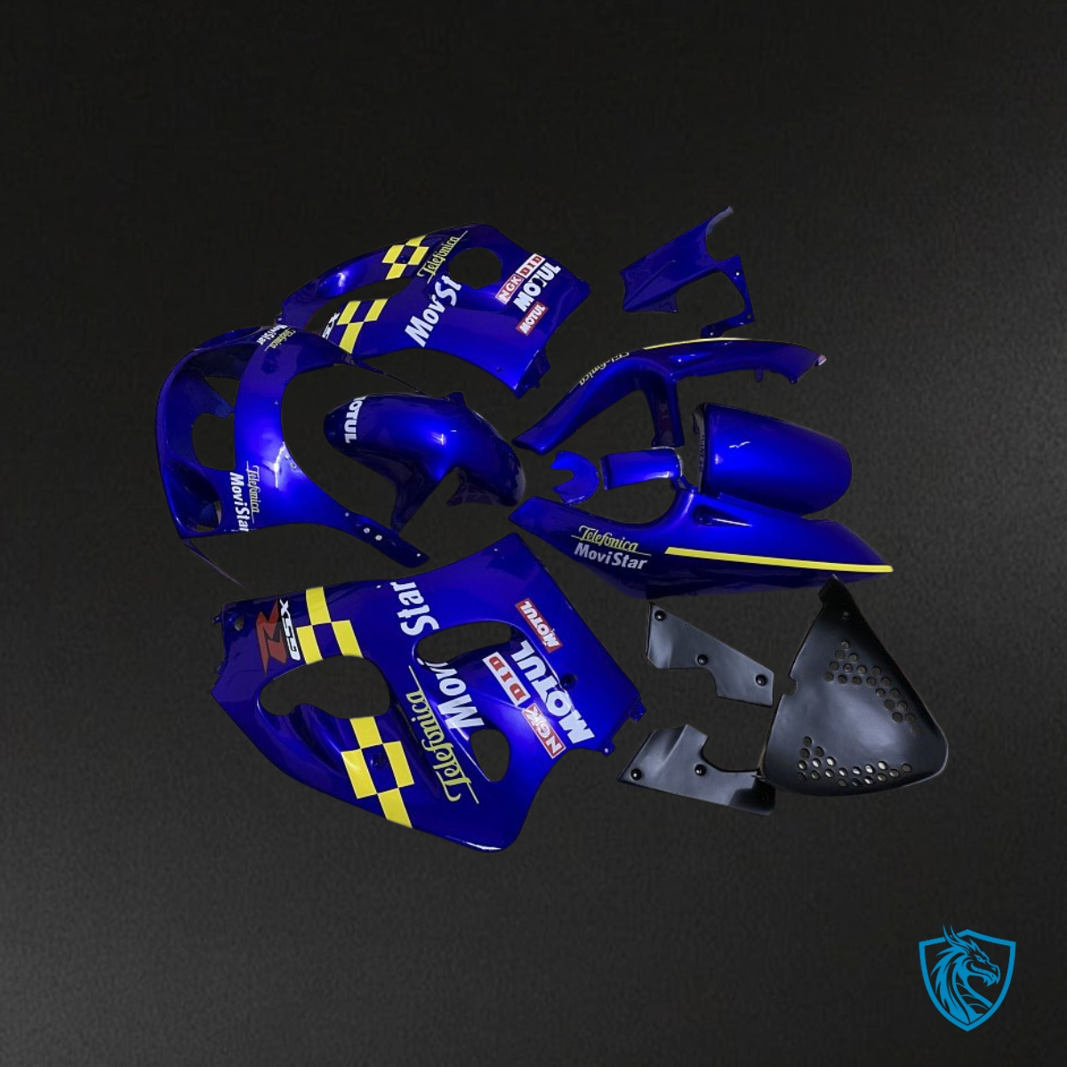 Suzuki GSXR600/750 (1997-2000) Blue, Yellow & White - MERGEment Motorcycle Fairings Kit
