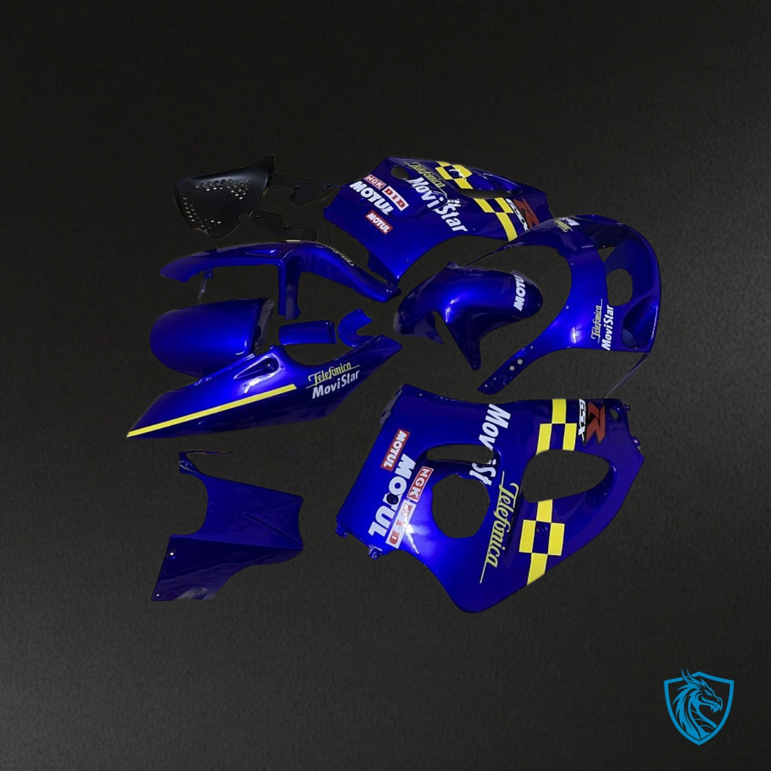 Suzuki GSXR600/750 (1997-2000) Blue, Yellow & White - MERGEment Motorcycle Fairings Kit