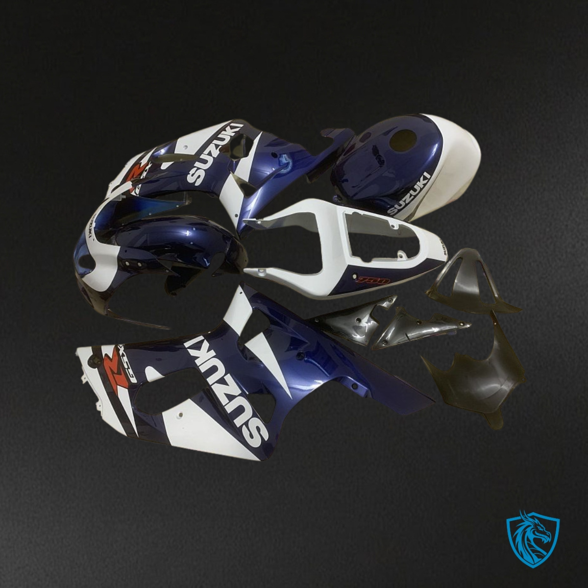 Suzuki GSXR600/750 (2001-2003) Blue & White - MERGEment Motorcycle Fairings Kit