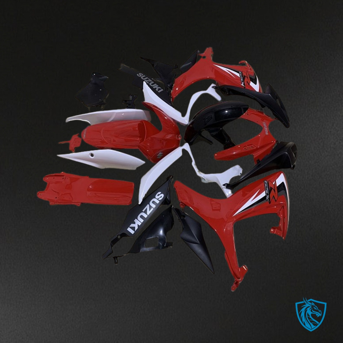 Suzuki GSXR600/750 (2006-2007) Red & White Fairing Kit - Aftermarket ABS Bodywork