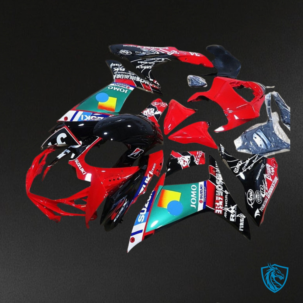 Suzuki GSXR600/750 (2011-2019) Red, Black & Green - Custom ABS Fairing Kit