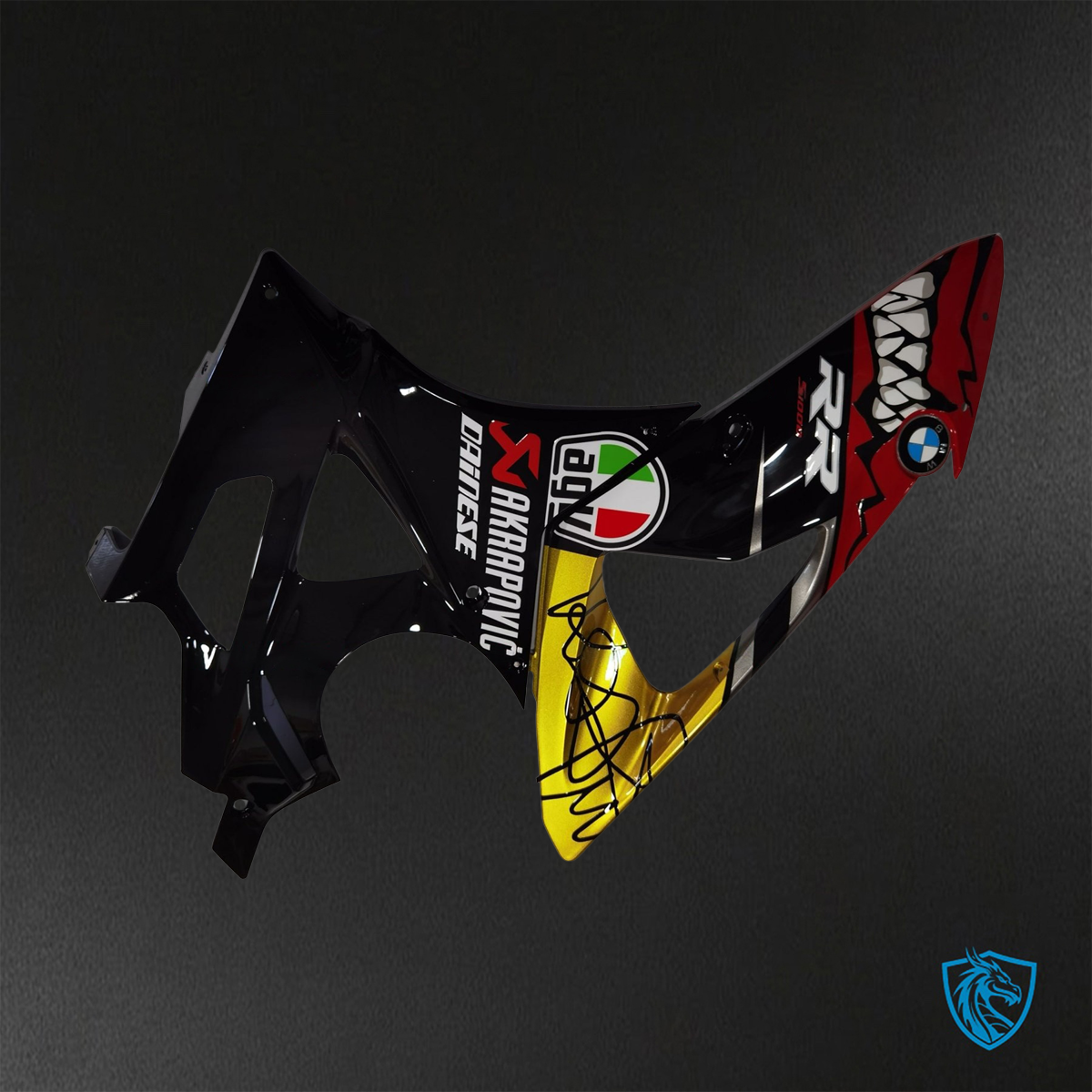 BMW S1000RR (2009-2014) Black Red & Yellow Shark - Custom ABS Fairing Kit