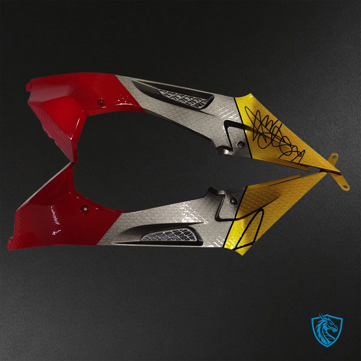 BMW S1000RR (2009-2014) Black Red & Yellow Shark - Custom ABS Fairing Kit