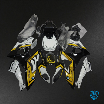 BMW S1000RR HP4 (2009-2014) Black, White & Yellow Alpha - Custom ABS Fairing Kit